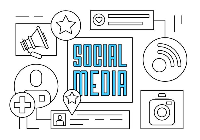 Gratis Linjär Social Media Vektor Illustration