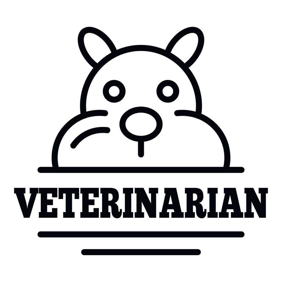 veterinär logotyp, översikt stil vektor