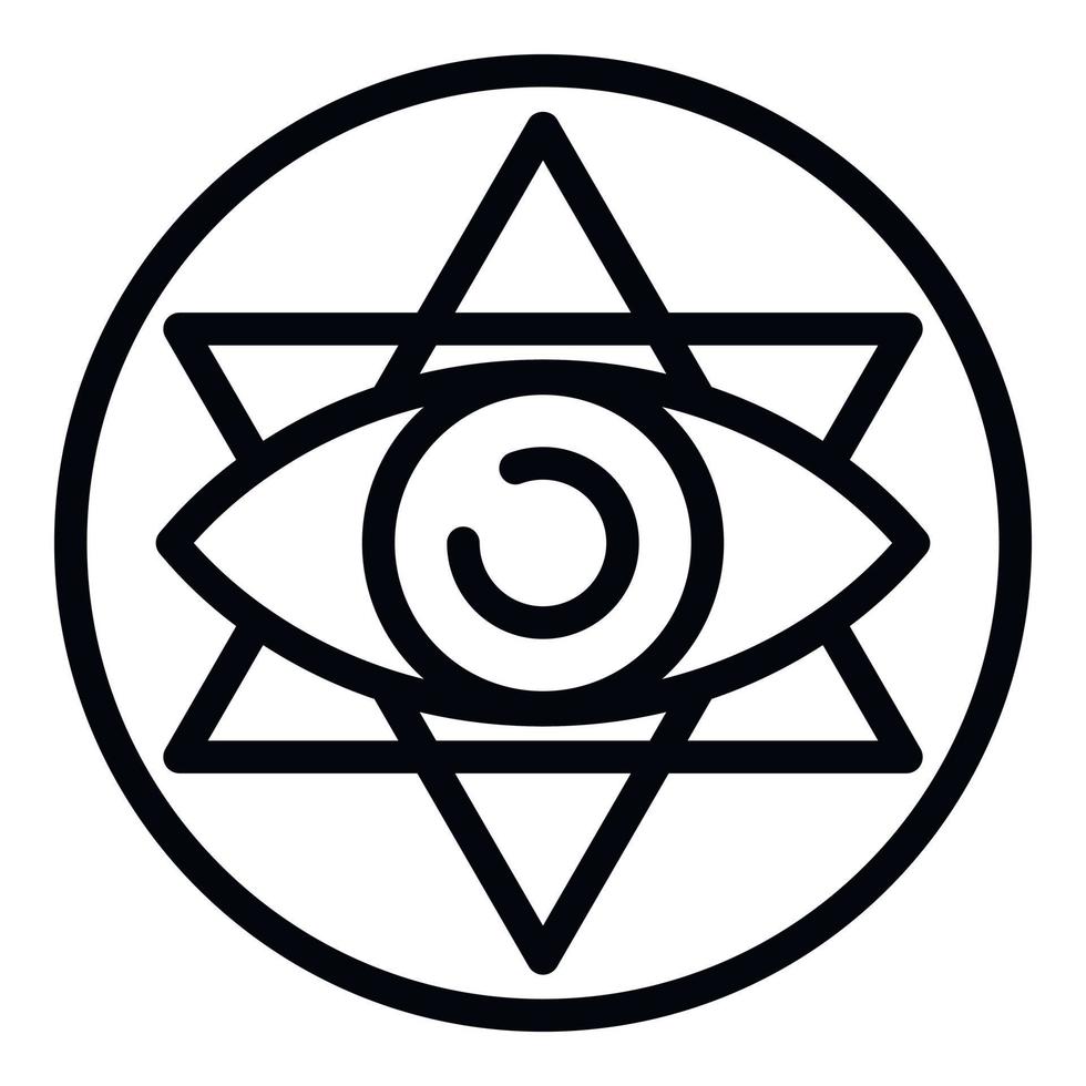 Augenalchemie-Emblem-Symbol, Umrissstil vektor