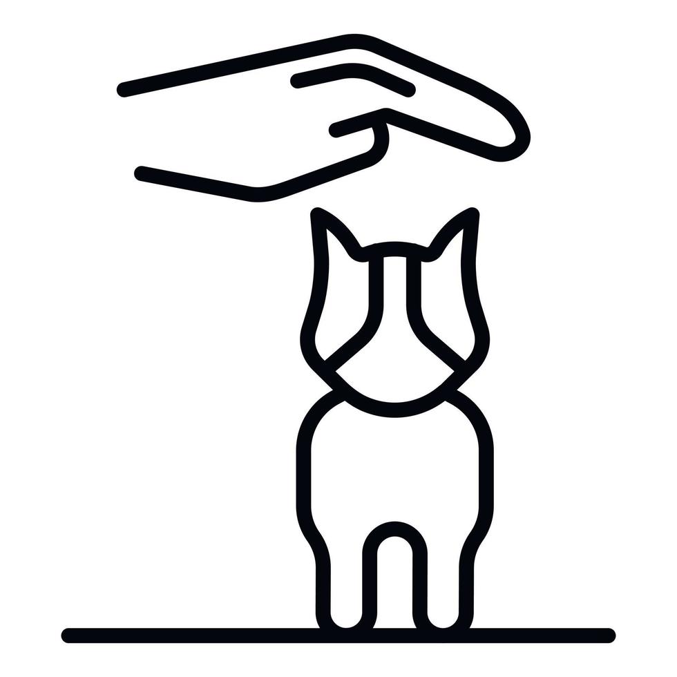 vård valp hund ikon, översikt stil vektor