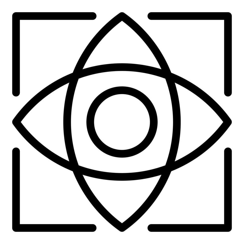 Symbol für das Scannen von Computeraugen, Umrissstil vektor