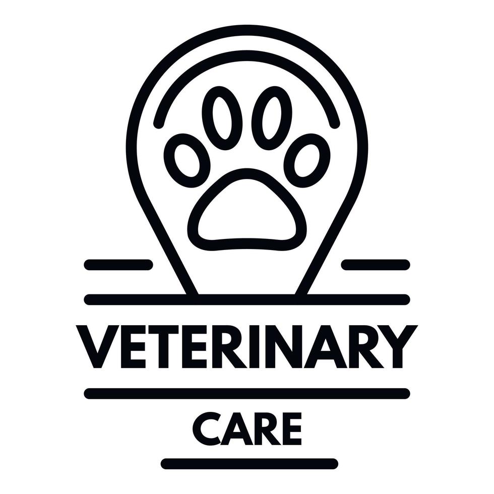 Veterinärpflege-Logo, Umrissstil vektor