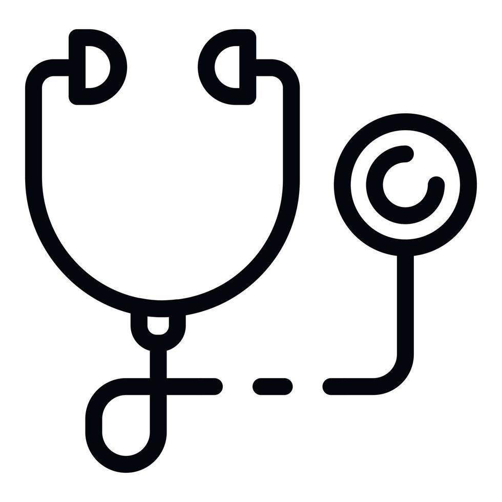 stetoskop ikon, översikt stil vektor