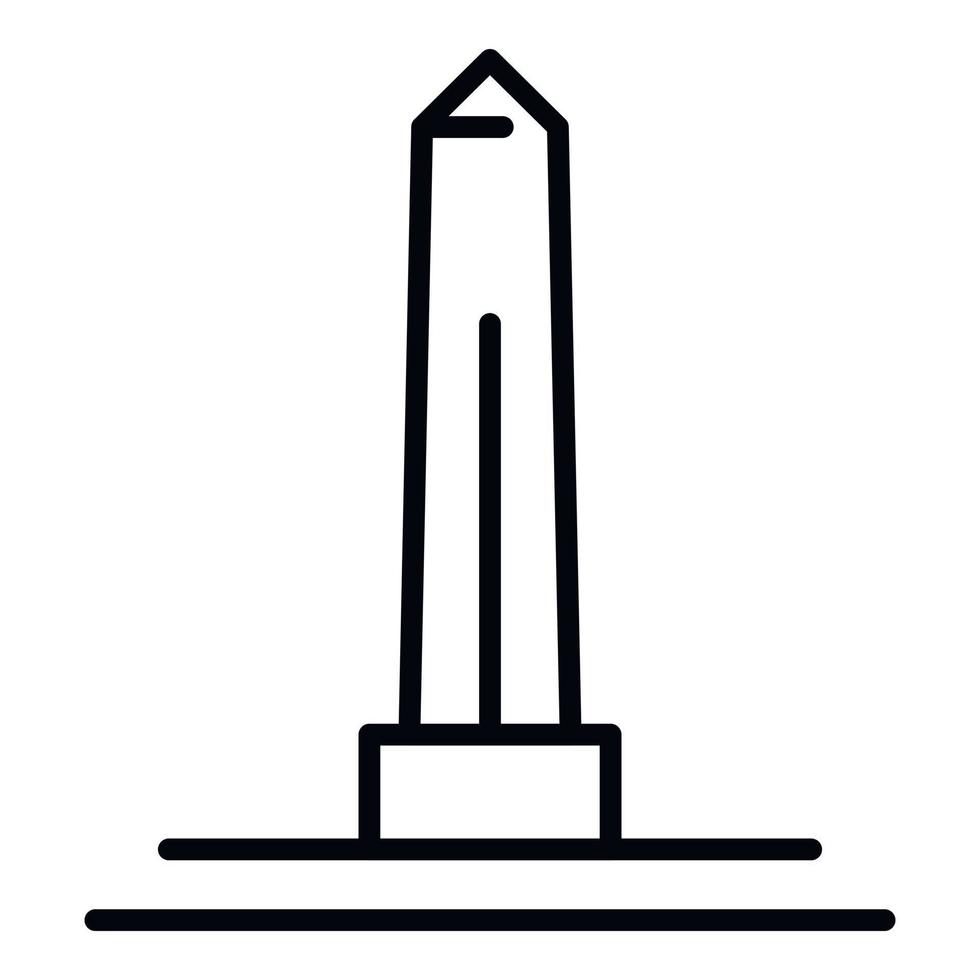 egyptisk obelisk ikon, översikt stil vektor