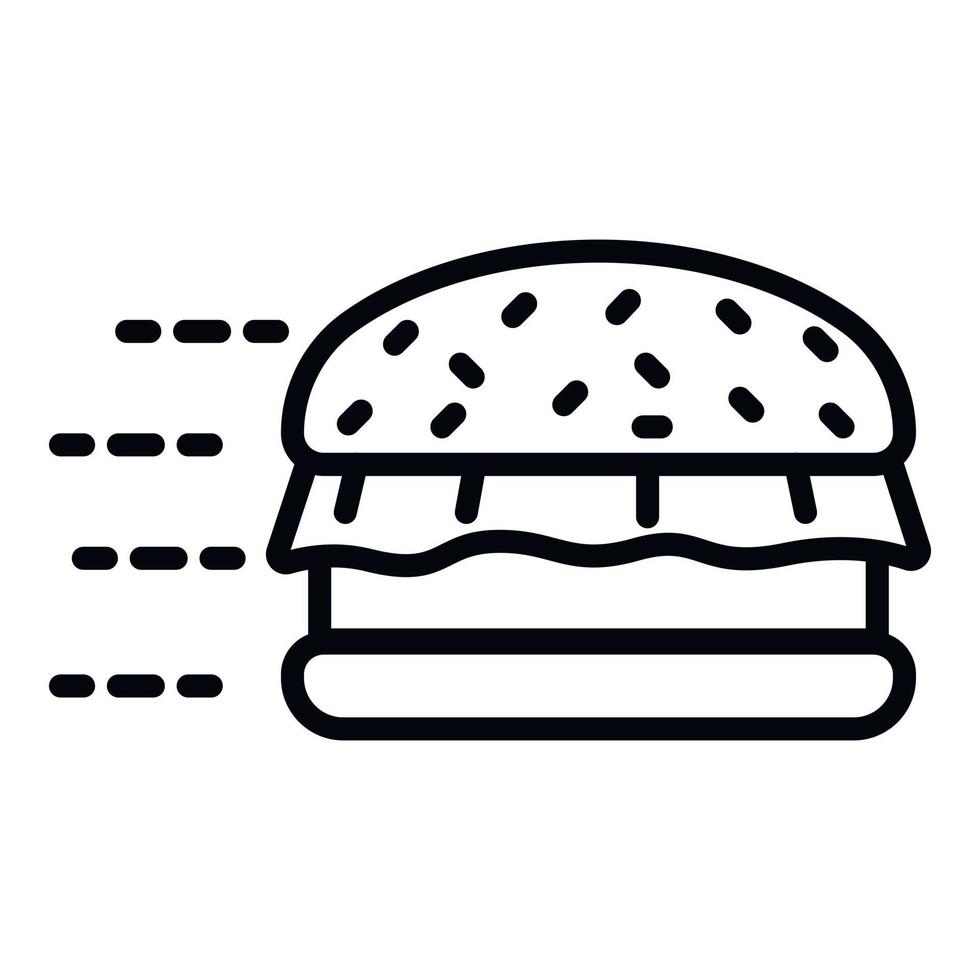 Fast-Food-Burger-Symbol, Umrissstil vektor