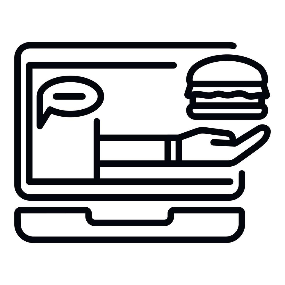 Symbol für die Online-Bestellung von Lebensmitteln, Umrissstil vektor