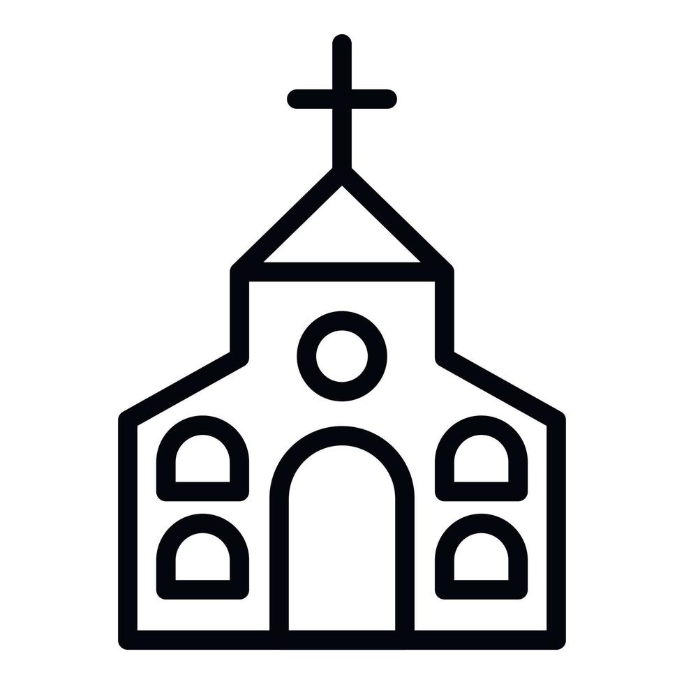 Religion Kirchensymbol, Umrissstil vektor