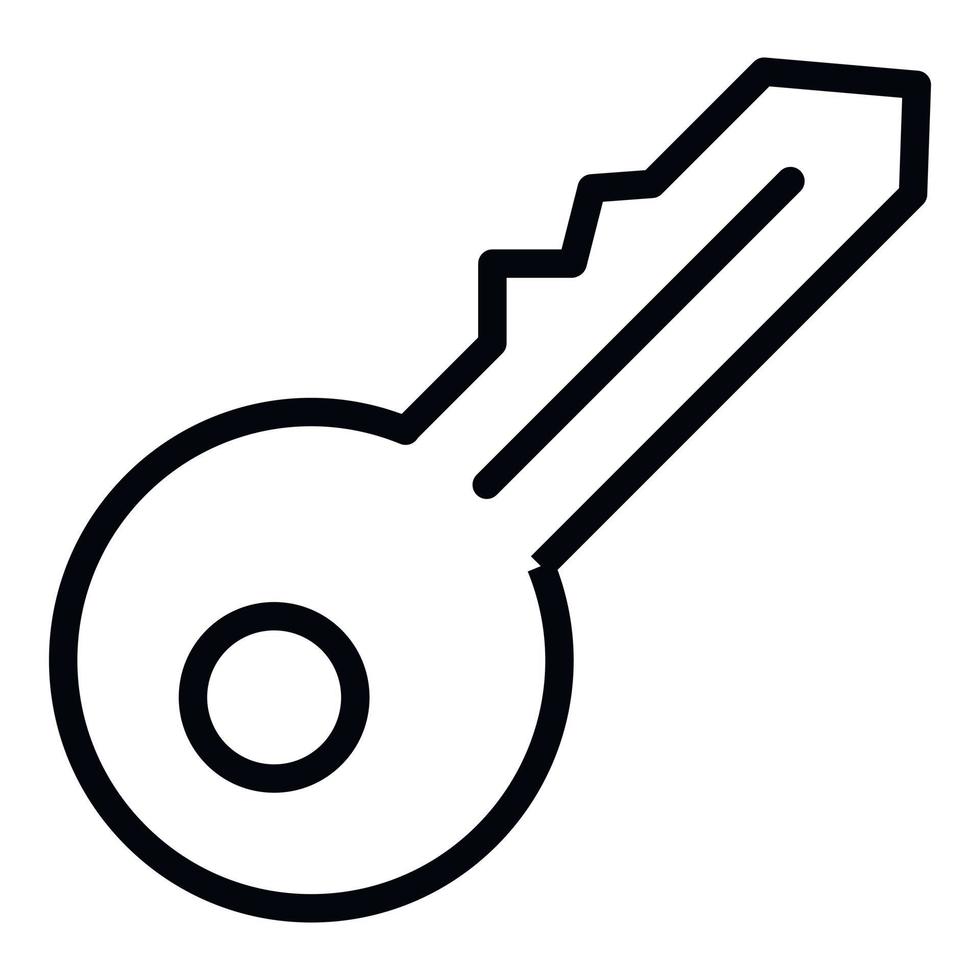 hus nyckel ikon, översikt stil vektor