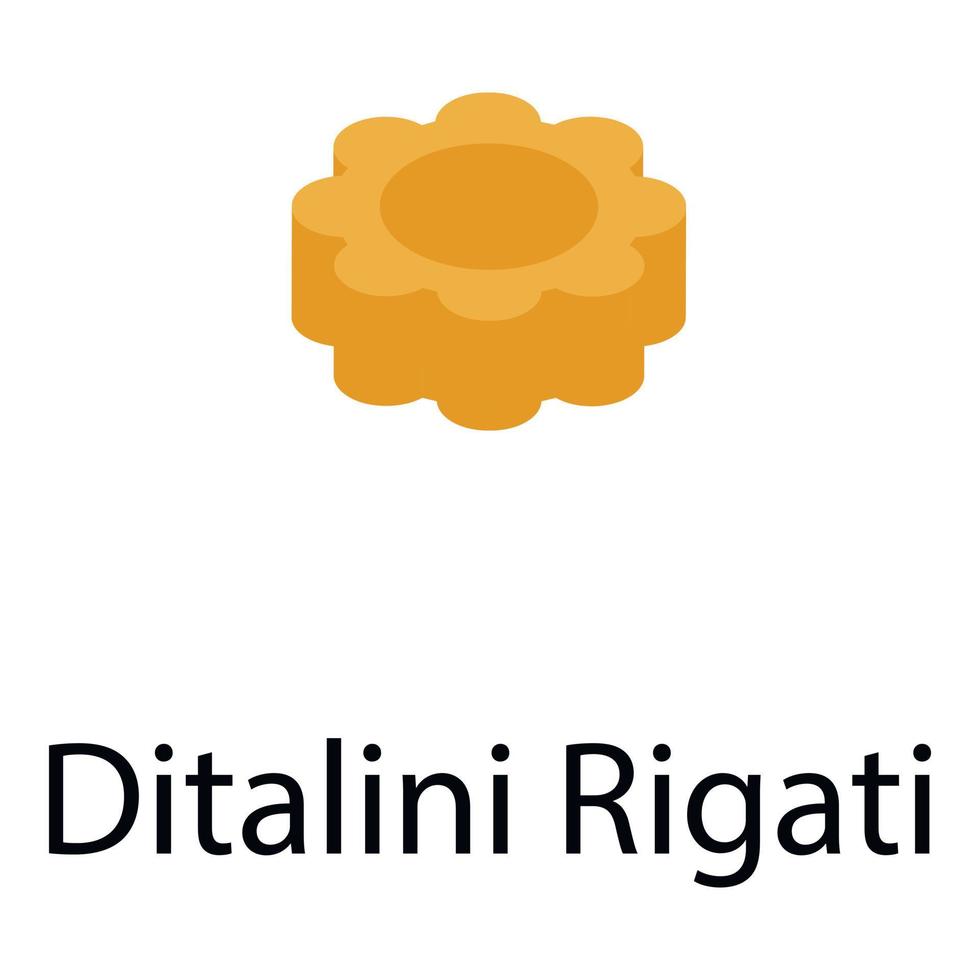 Ditalini Rigati Pasta-Ikone, isometrischer Stil vektor