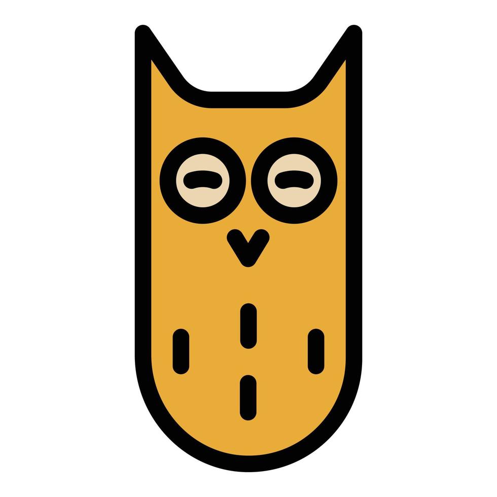 Eared Owl Symbol Farbe Umriss Vektor