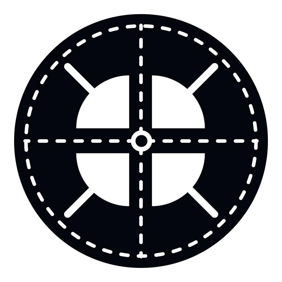 militärisches Fadenkreuz-Symbol, einfacher Stil vektor