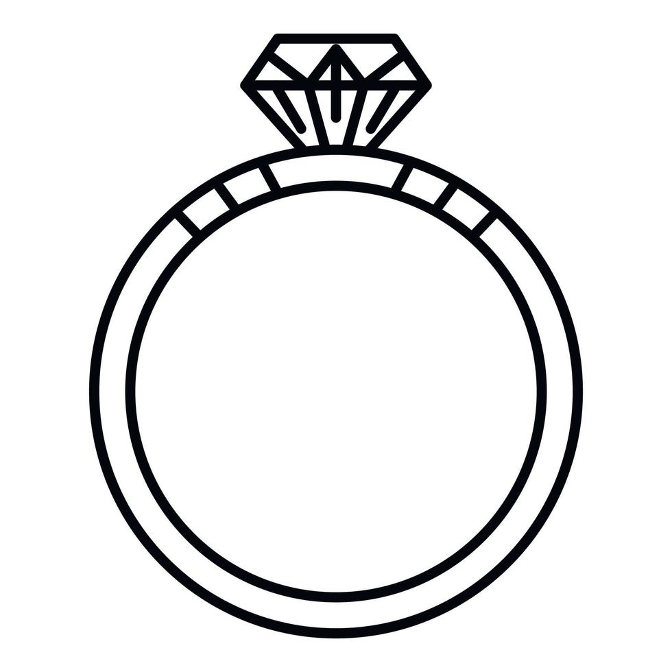 Diamantring-Symbol, Umrissstil vektor