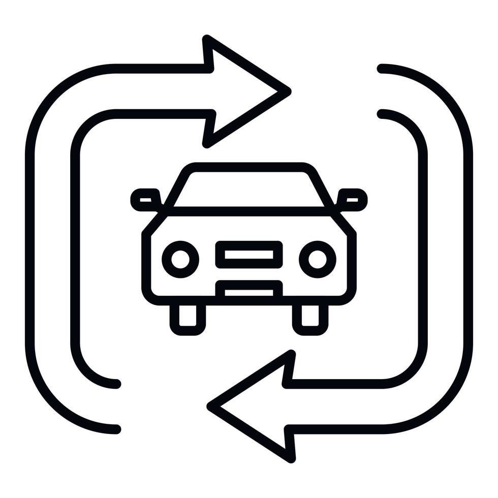 Car-Sharing-Symbol, Umrissstil vektor