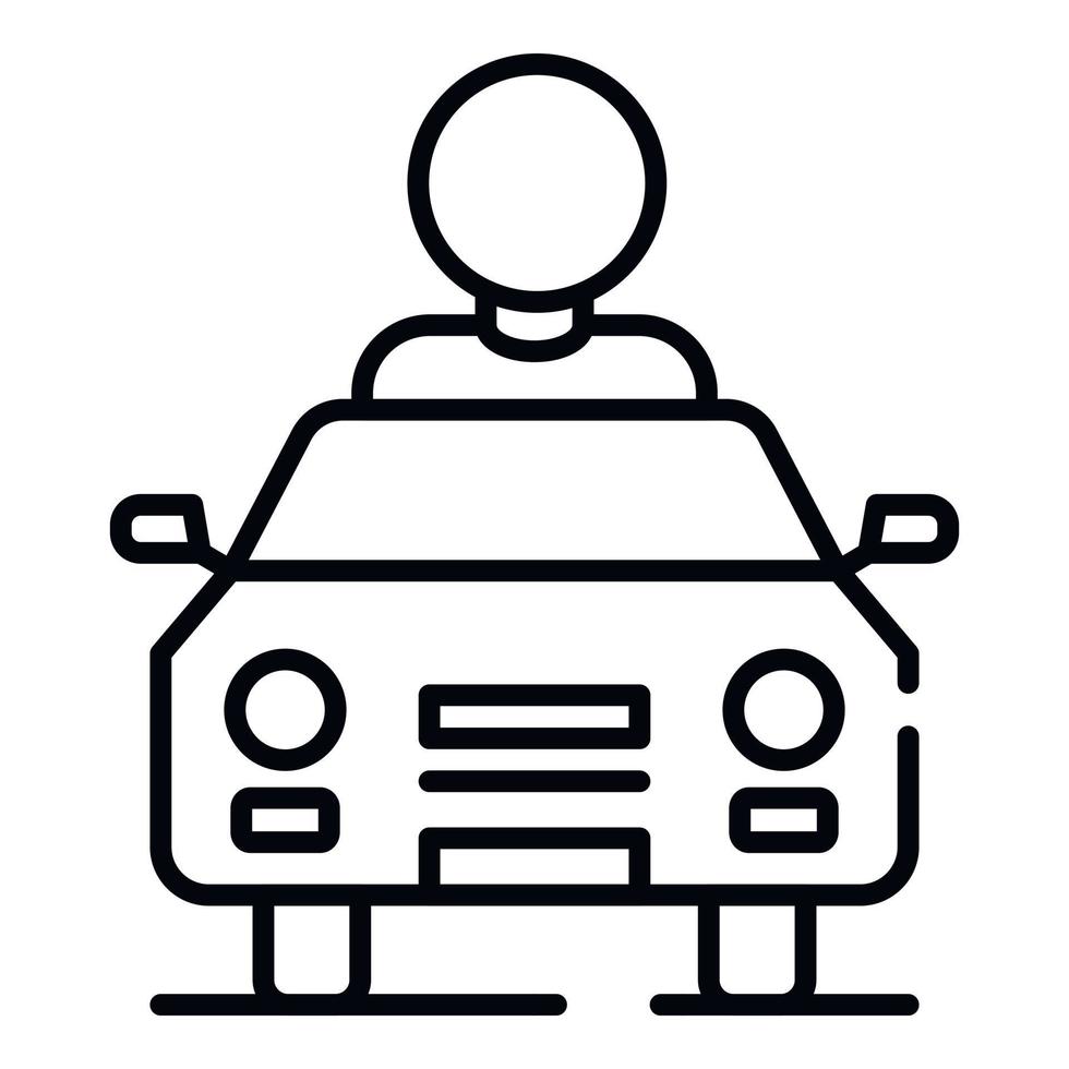 Mann Car-Sharing-Symbol, Outline-Stil vektor