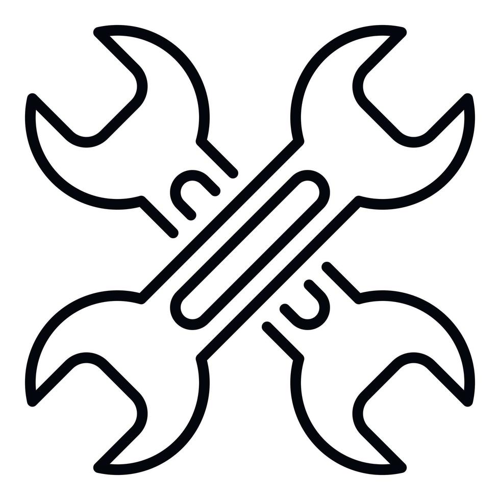 Reparaturschlüssel-Drohne-Symbol, Umrissstil vektor