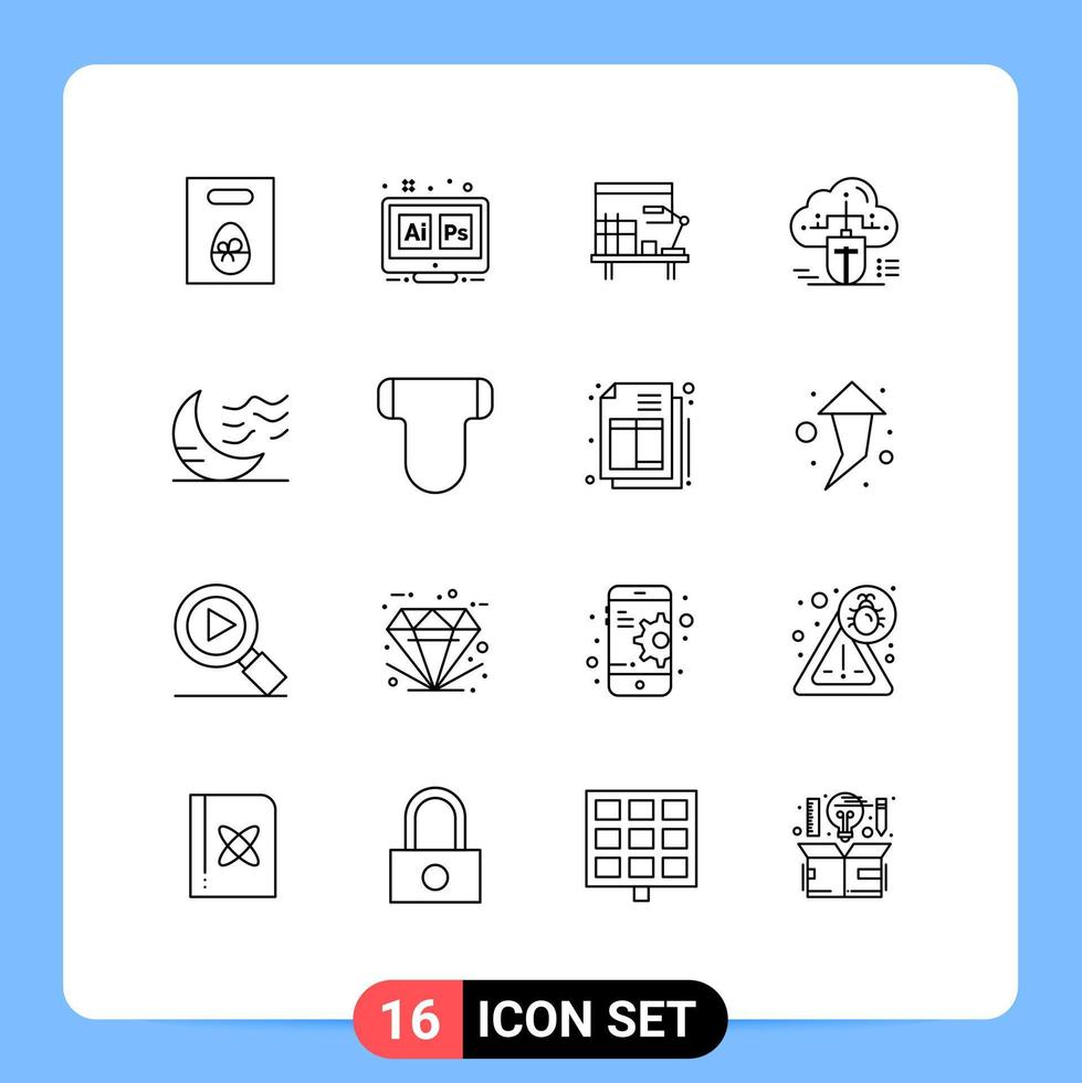 16 kreativ ikoner modern tecken och symboler av data ansluten ai moln tabell redigerbar vektor design element