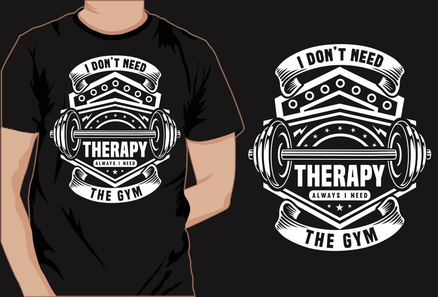 Fitnessstudio-Typografie-Vektor-T-Shirt-Design vektor