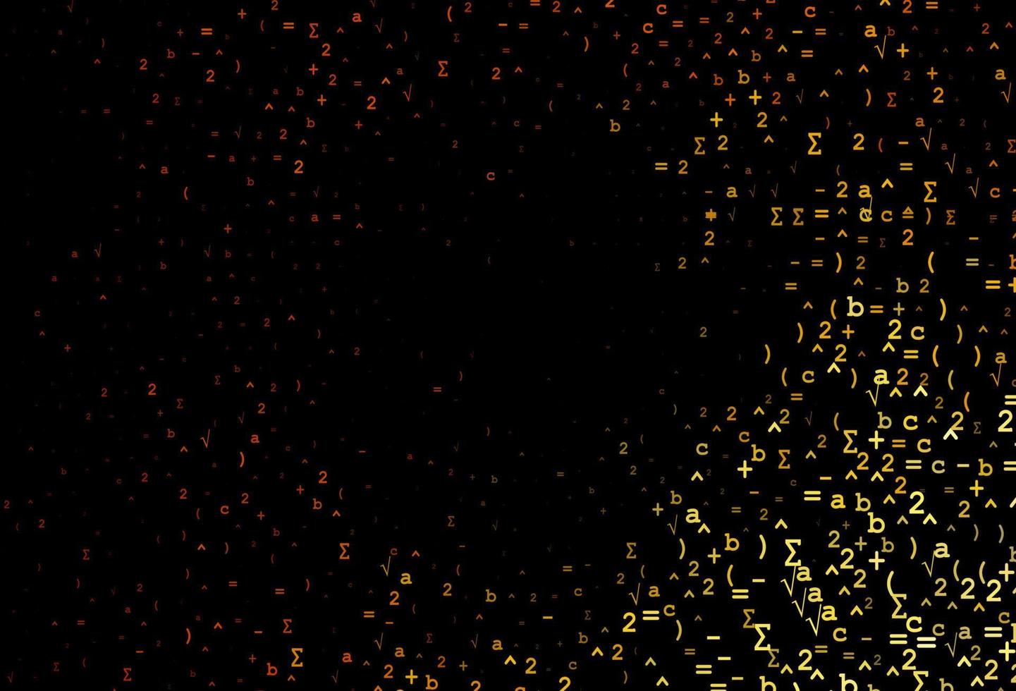 dunkelgelbe, orangefarbene Vektorstruktur mit mathematischen Symbolen. vektor