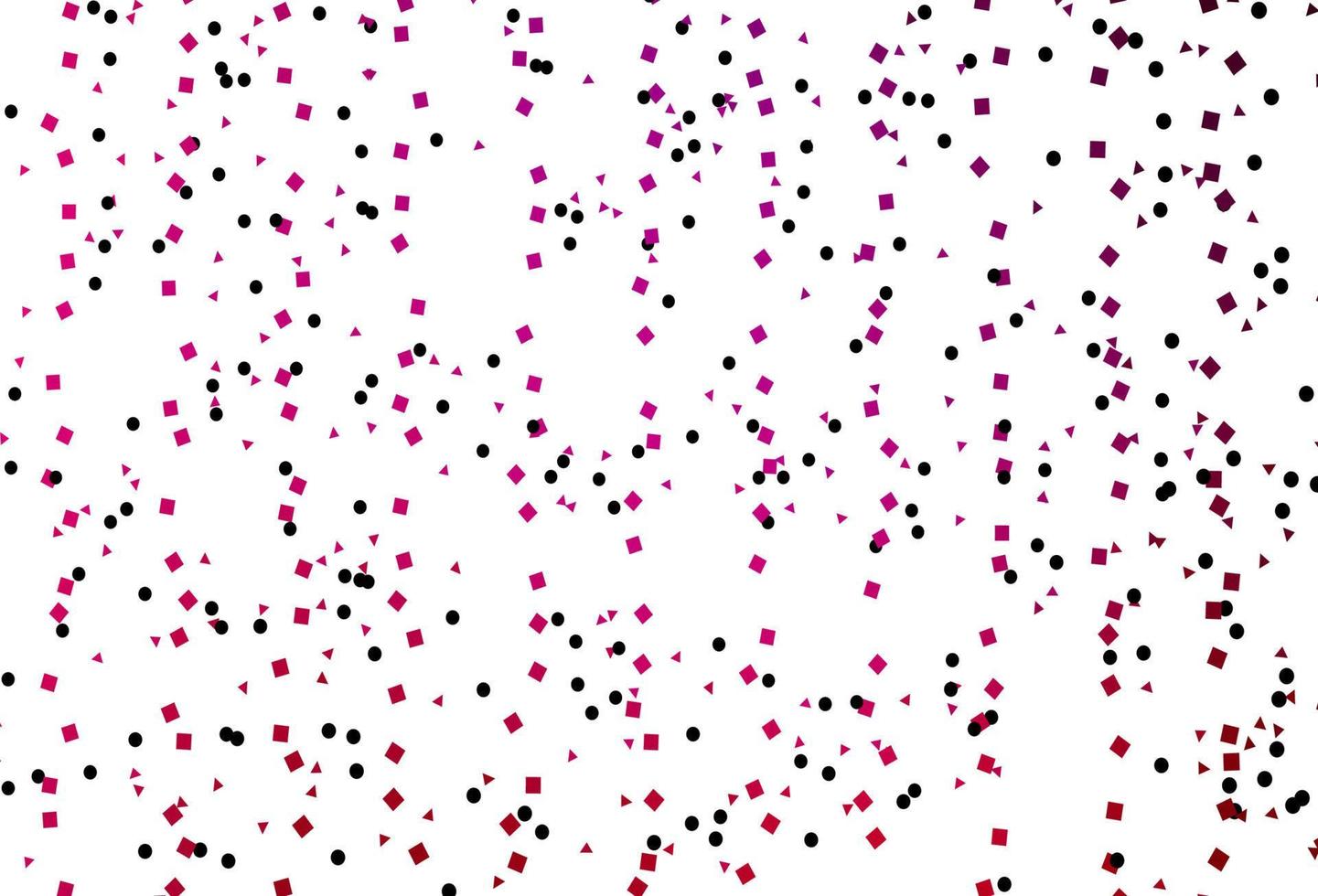 hellvioletter, rosafarbener Vektorhintergrund mit Dreiecken, Kreisen, Würfeln. vektor