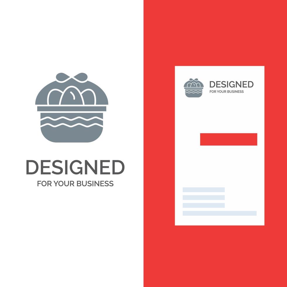 Korb Osterei Natur graues Logo-Design und Visitenkartenvorlage vektor