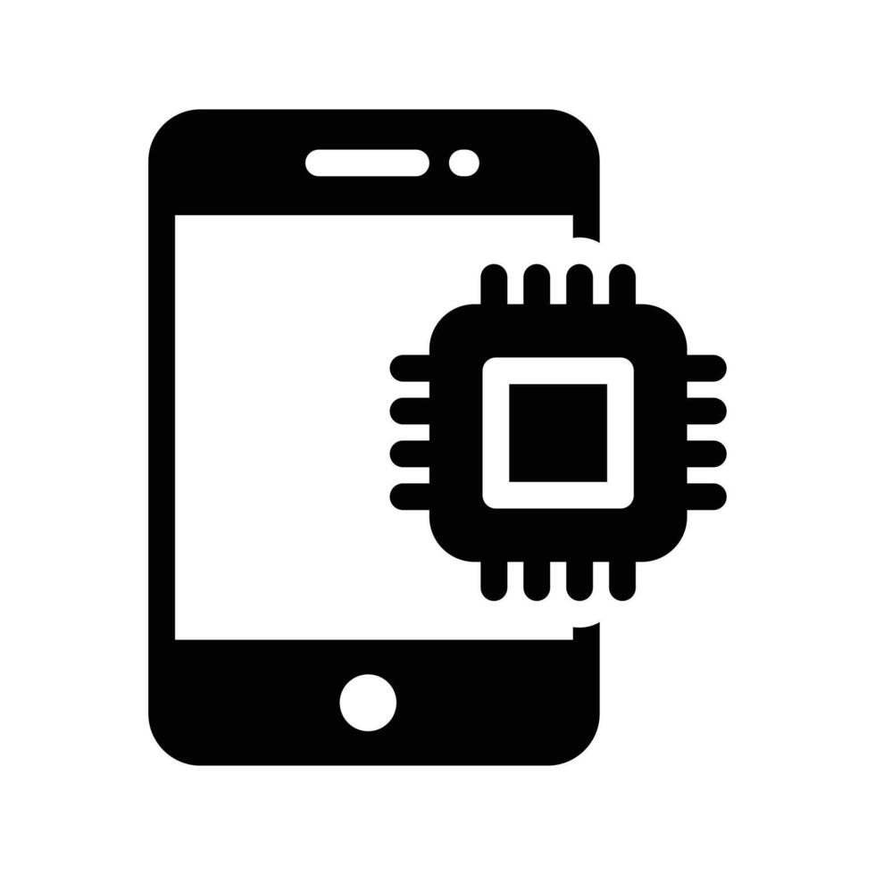 mobile cpu-vektorillustration auf einem hintergrund. hochwertige symbole. vektorikonen für konzept und grafikdesign. vektor