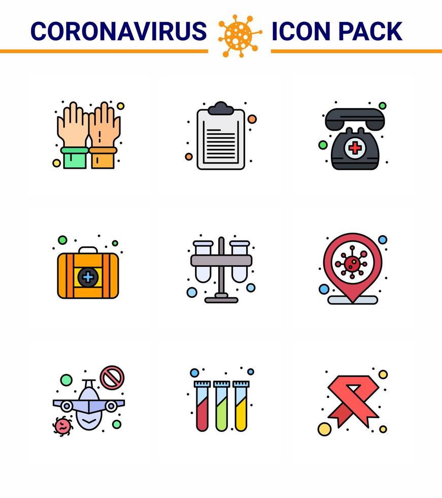25 coronavirus nödsituation iconset blå design sådan som practicum kemist medicinsk bistånd testa medicinsk fall viral coronavirus 2019 nov sjukdom vektor design element