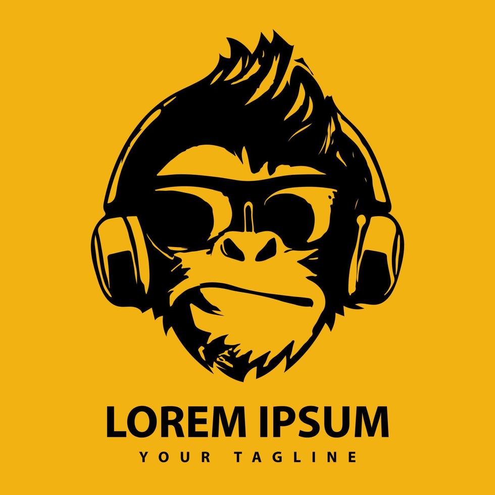 tolles cooles Gorilla-Logo-Design. Vektor-Illustration. vektor