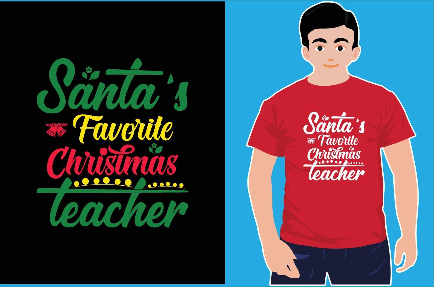 jultomten favorit jul lärare. lärare jul gåva skjorta. lärare, Semester gåvor. vektor