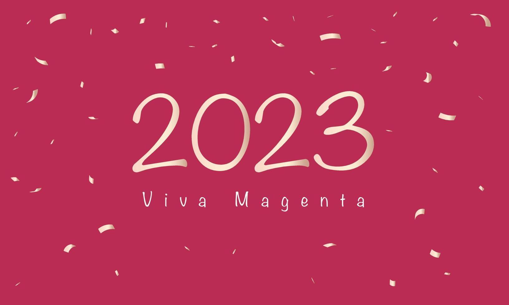 abstrakter hintergrund mit farbe viva des jahres 2023 viva magenta und konfetti. vektorillustrationweb vektor