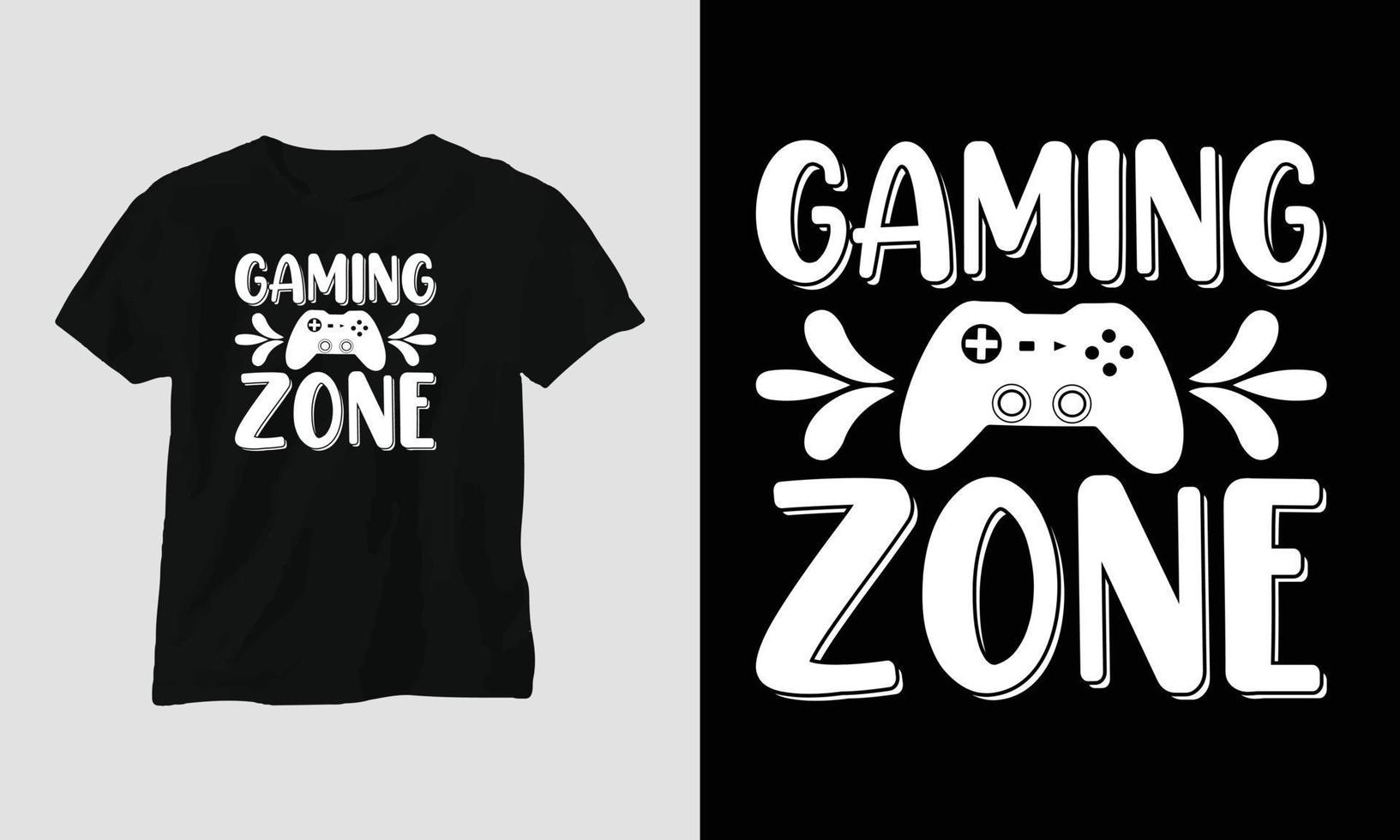 gaming zon - gamer citat t-shirt och kläder typografi design vektor