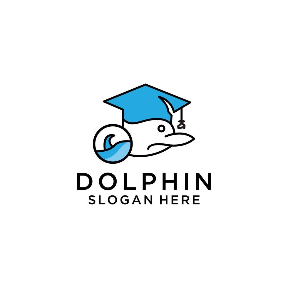 Delphin-Logo-Vektor-Vorlagenvektor vektor