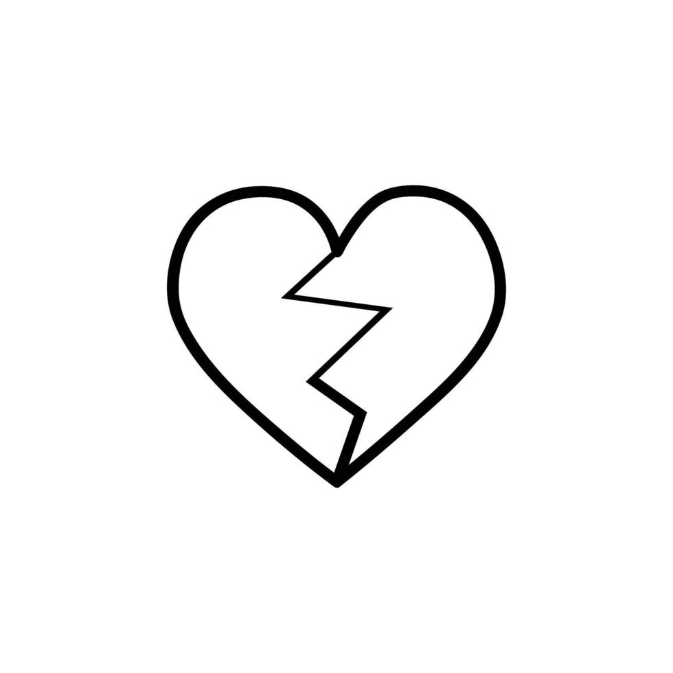 bruten hjärta eller motvilja ikon vektor