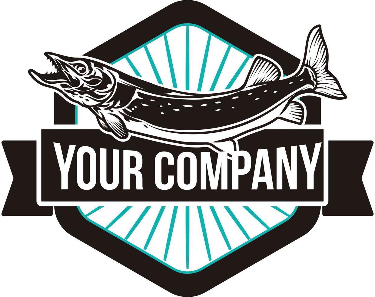 vektor årgång logotyp fiske företag logotyp isolerat på vit bakgrund