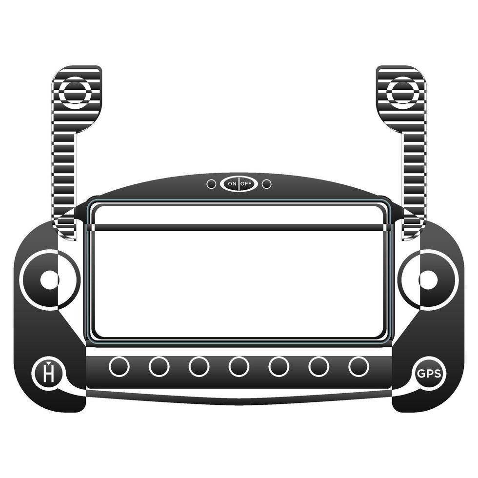 Quadcopter-Fernbedienung im Outline-Stil. blaue Drohne mit Kamera. bunte Vektorillustration lokalisiert auf weißem Hintergrund. vektor