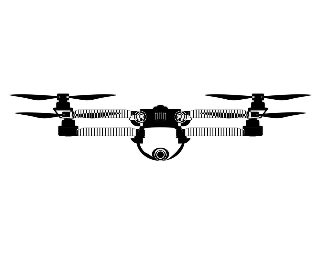 Drönare i översikt stil. quadcopter med kamera. färgrik vektor illustration isolerat på vit bakgrund.
