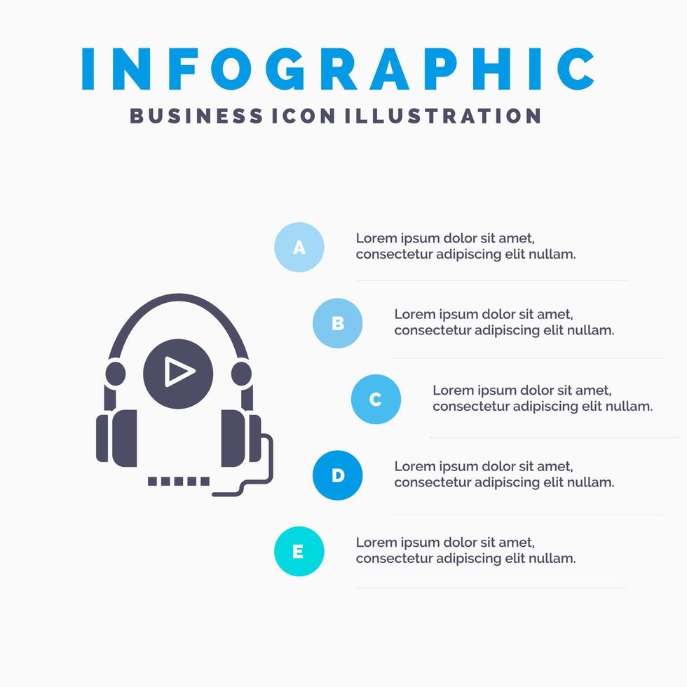 sprachkurs sprachkurs bildung infografiken präsentationsvorlage 5 schritte präsentation vektor