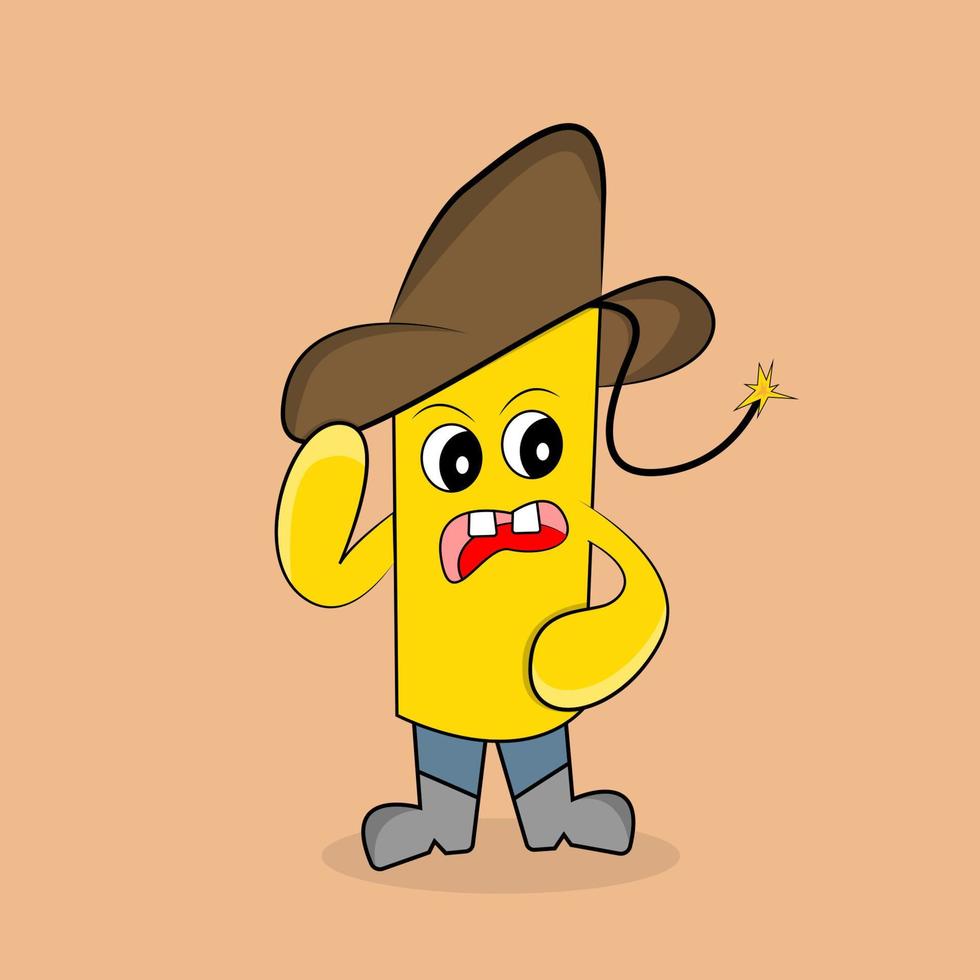 niedliche cowboy-dynamik-vektor-symbol-illustration. Cowboy-Dynamik-Icon-Konzept isoliert freien Vektor. flacher Cartoon-Stil freier Vektor