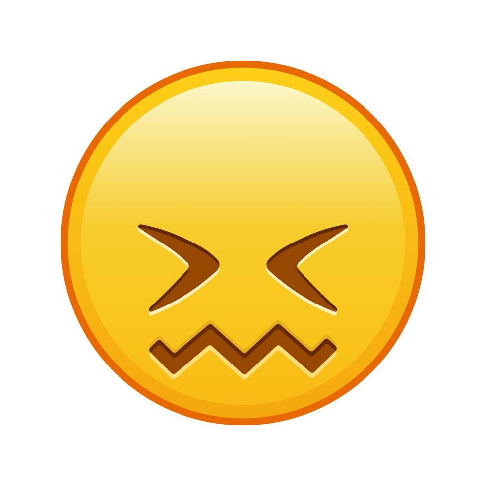 ausdruck der scham gesicht große größe des gelben emoji-lächelns vektor