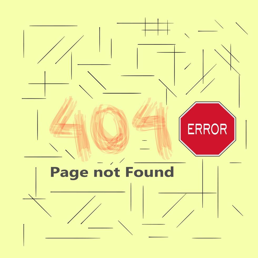 Fehler 404 Seitenlayout-Vektordesign vektor