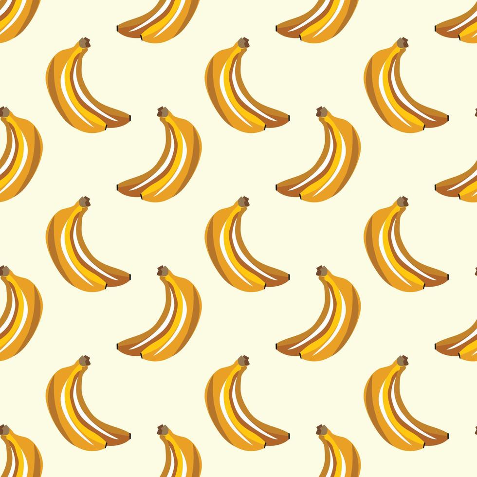 Bananenfrüchte nahtloses Vektormuster. Design für Hintergrund, Textil, Stoff, Packpapier und andere isoliert auf weißem Hintergrund. vektor