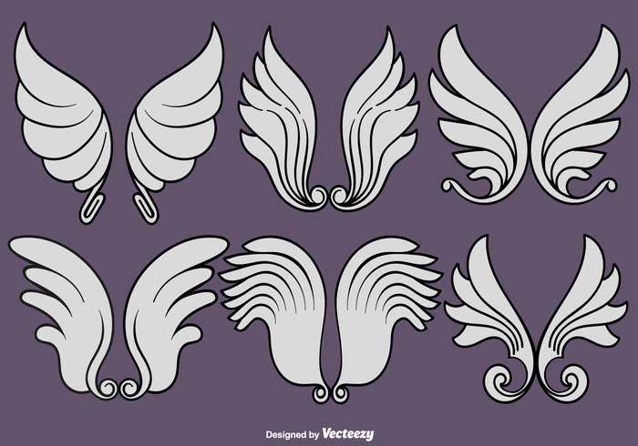 Vector Set Von Engel Wings Icons