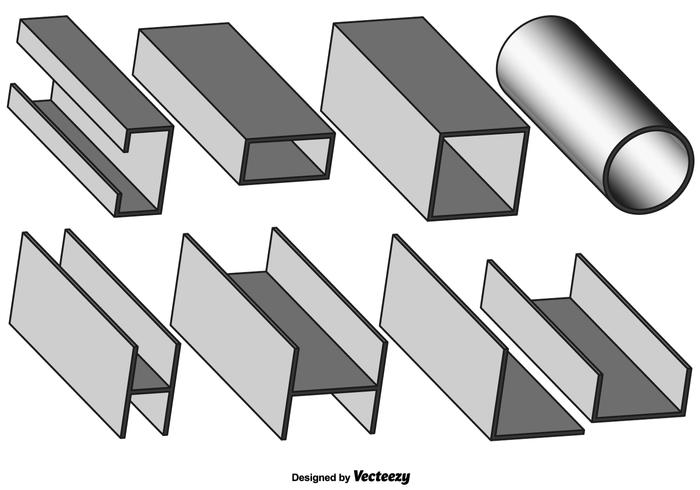 Vector Set Von Grau Girder