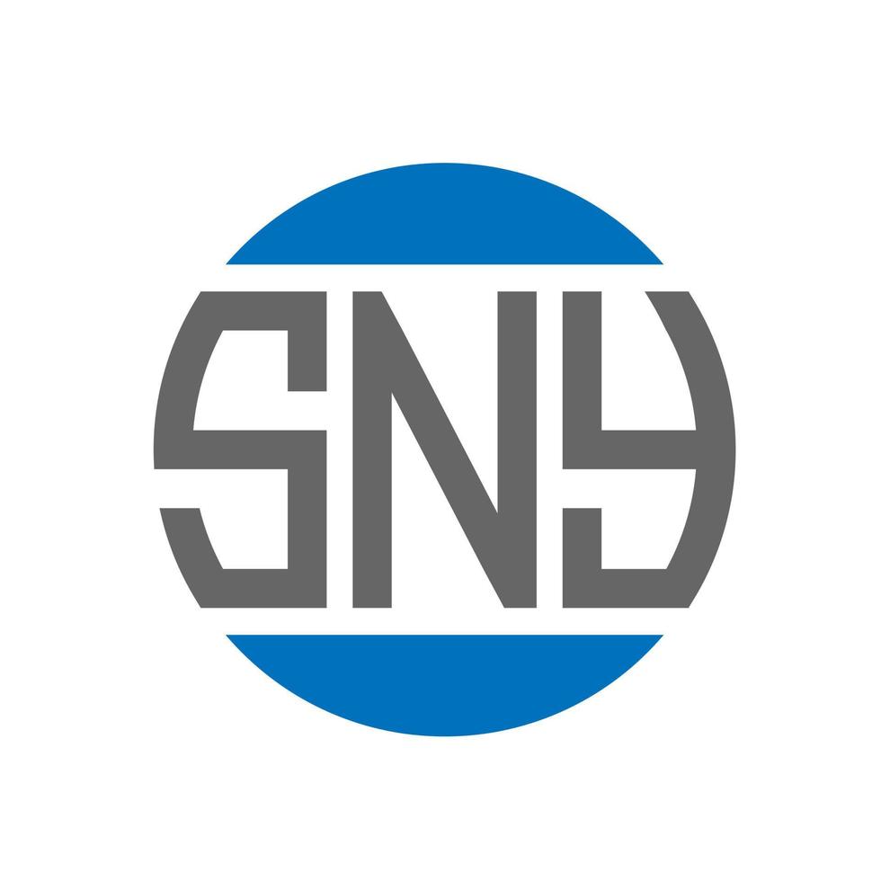 Sny-Brief-Logo-Design auf weißem Hintergrund. sny kreative initialen kreis logokonzept. schlaues Briefdesign. vektor