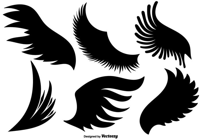 Vektor Set Of Cartoon Angel Wings