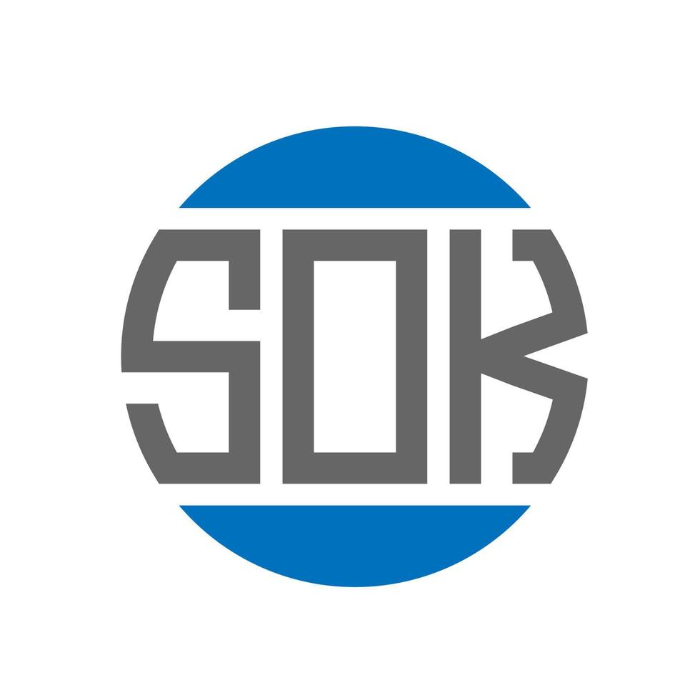 Sok-Brief-Logo-Design auf weißem Hintergrund. sok kreative Initialen Kreis Logo-Konzept. Sok-Briefgestaltung. vektor