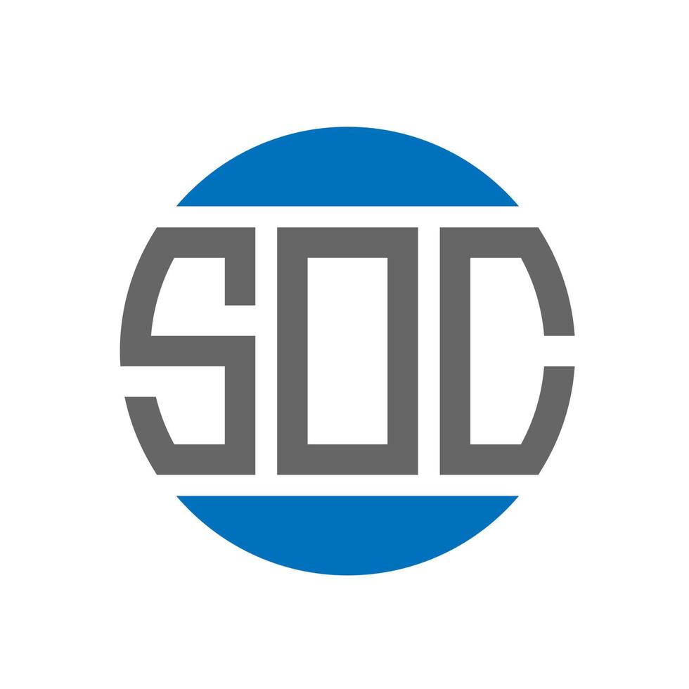 Soc-Brief-Logo-Design auf weißem Hintergrund. soc kreative Initialen Kreis Logo-Konzept. Soc-Briefgestaltung. vektor