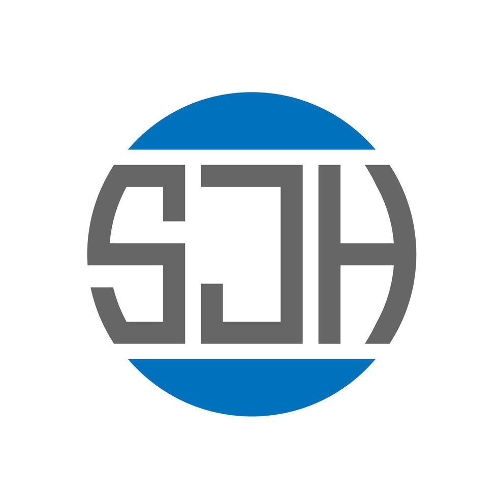 sjh-Buchstaben-Logo-Design auf weißem Hintergrund. sjh kreative initialen kreis logokonzept. sjh Briefgestaltung. vektor