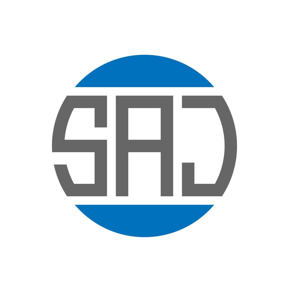 Saj-Brief-Logo-Design auf weißem Hintergrund. saj kreative initialen kreis logokonzept. Saj-Buchstaben-Design. vektor