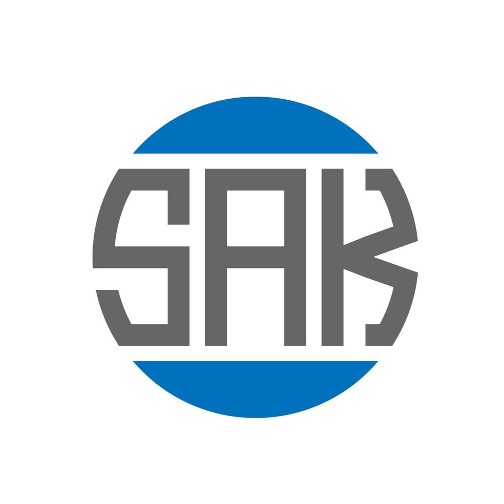 Sak-Brief-Logo-Design auf weißem Hintergrund. sak kreative Initialen Kreis Logo-Konzept. Sak-Briefgestaltung. vektor