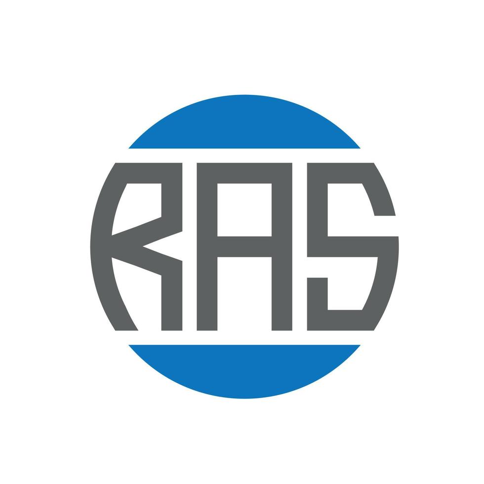 ras-brief-logo-design auf weißem hintergrund. ras creative initials circle logo-konzept. ras Briefgestaltung. vektor